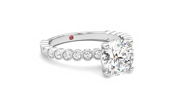 Taylor & Hart Flourish Round Engagement Ring 360 degree image 5