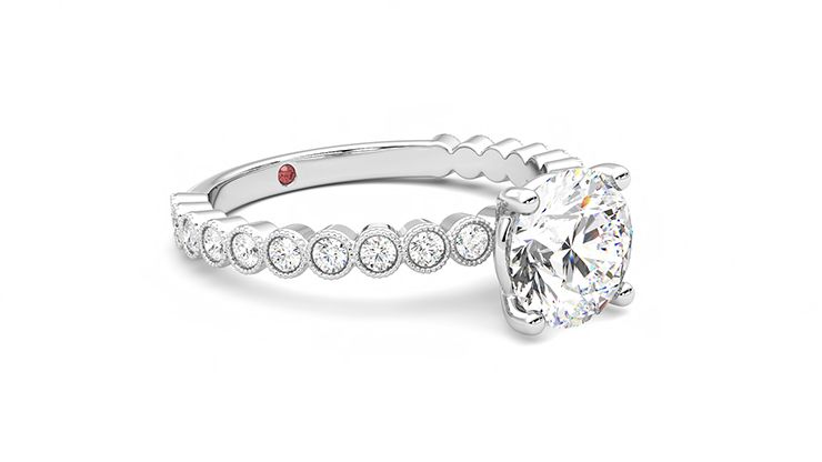Taylor & Hart Flourish Round Engagement Ring 360 degree image 6
