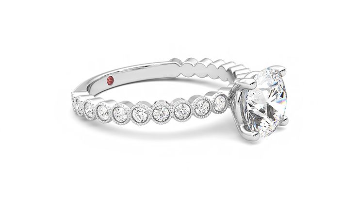 Taylor & Hart Flourish Round Engagement Ring 360 degree image 7