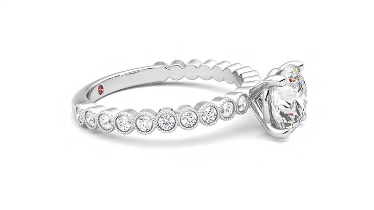 Taylor & Hart Flourish Round Engagement Ring 360 degree image 8