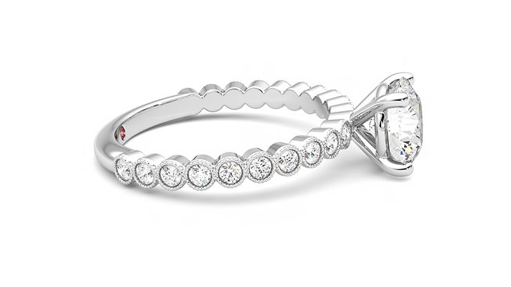 Taylor & Hart Flourish Round Engagement Ring 360 degree image 9