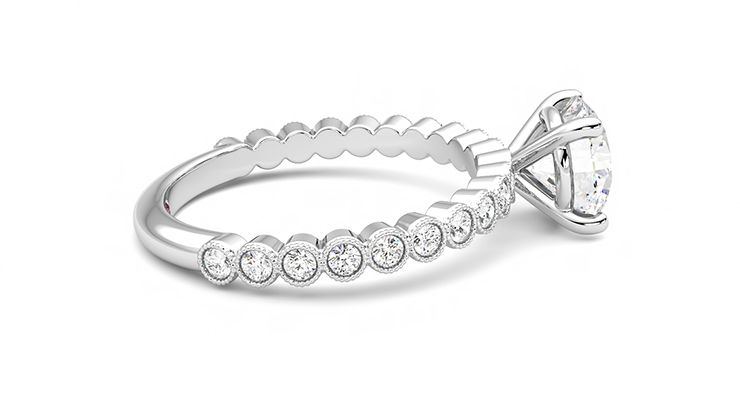 Taylor & Hart Flourish Round Engagement Ring 360 degree image 10