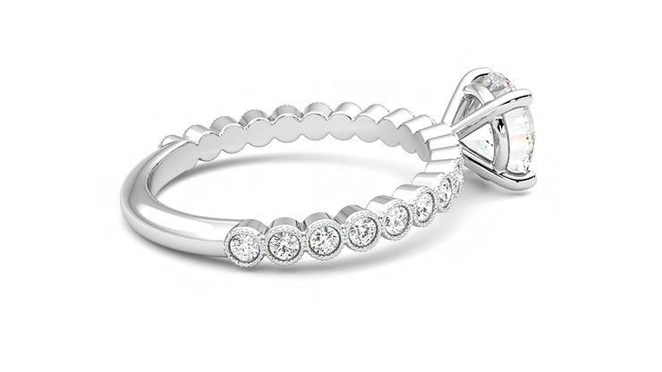Taylor & Hart Flourish Round Engagement Ring 360 degree image 11