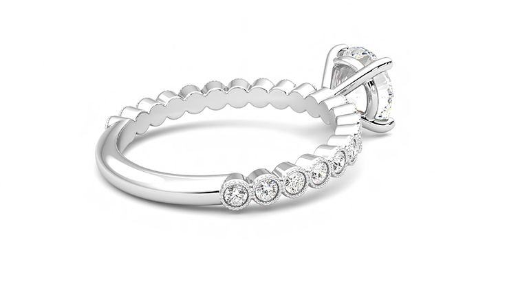 Taylor & Hart Flourish Round Engagement Ring 360 degree image 12