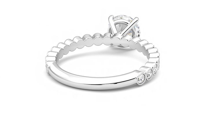 Taylor & Hart Flourish Round Engagement Ring 360 degree image 14