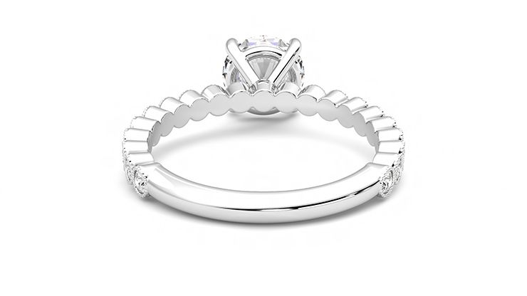 Taylor & Hart Flourish Round Engagement Ring 360 degree image 15