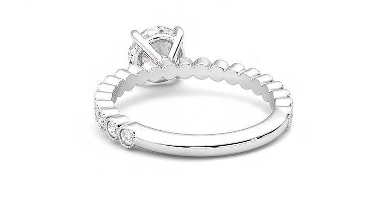 Taylor & Hart Flourish Round Engagement Ring 360 degree image 16
