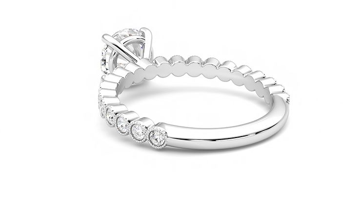 Taylor & Hart Flourish Round Engagement Ring 360 degree image 17