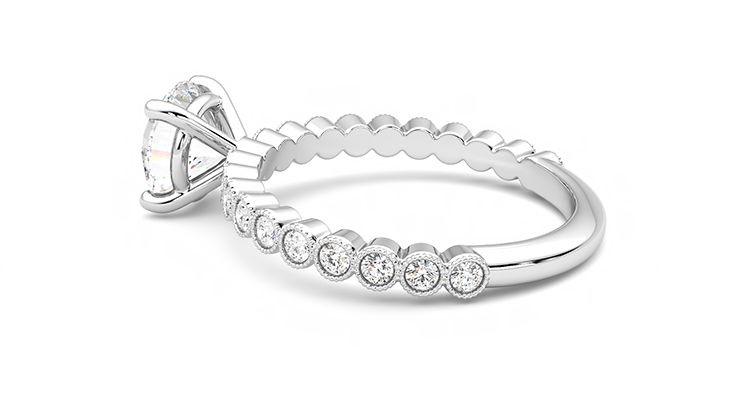 Taylor & Hart Flourish Round Engagement Ring 360 degree image 19