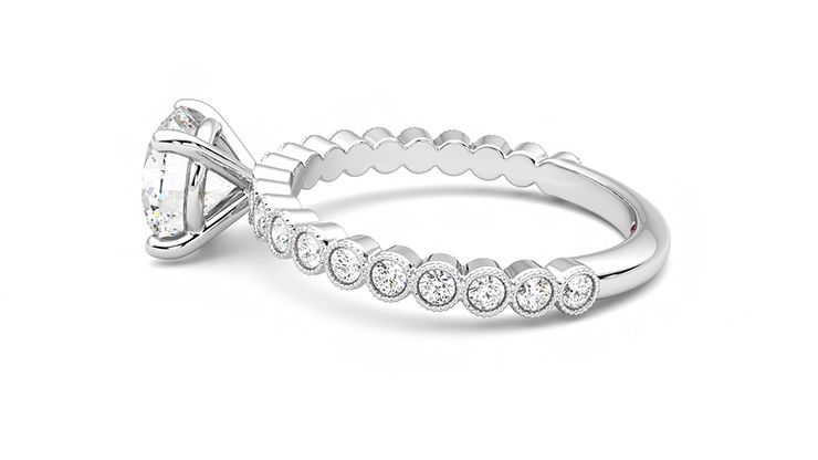 Taylor & Hart Flourish Round Engagement Ring 360 degree image 20