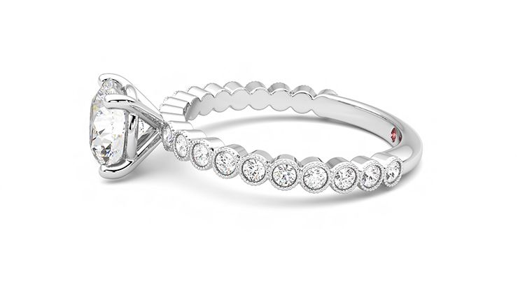 Taylor & Hart Flourish Round Engagement Ring 360 degree image 21
