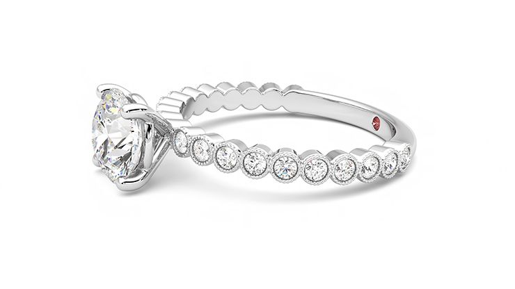 Taylor & Hart Flourish Round Engagement Ring 360 degree image 22