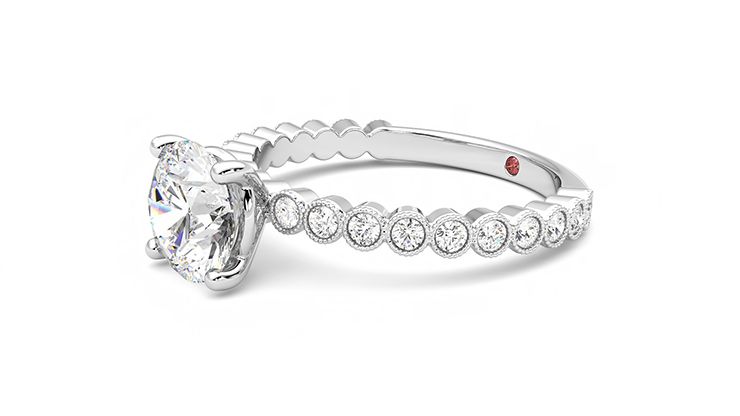 Taylor & Hart Flourish Round Engagement Ring 360 degree image 23