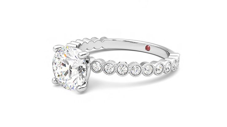 Taylor & Hart Flourish Round Engagement Ring 360 degree image 24