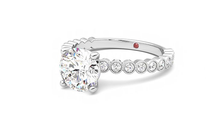 Taylor & Hart Flourish Round Engagement Ring 360 degree image 25