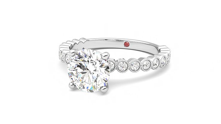 Taylor & Hart Flourish Round Engagement Ring 360 degree image 26