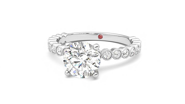 Taylor & Hart Flourish Round Engagement Ring 360 degree image 27