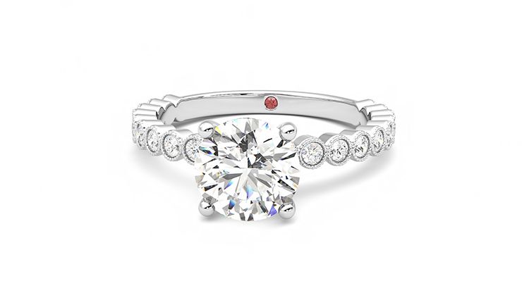 Taylor & Hart Flourish Round Engagement Ring 360 degree image 28