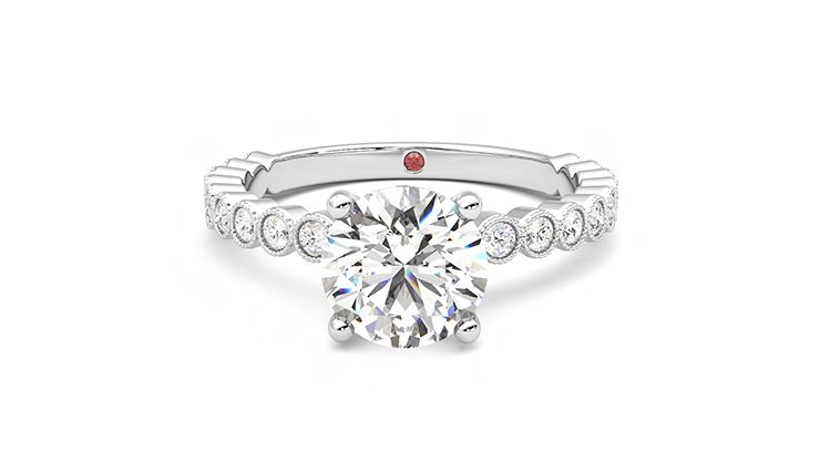Taylor & Hart Flourish Round Engagement Ring 360 degree image 29