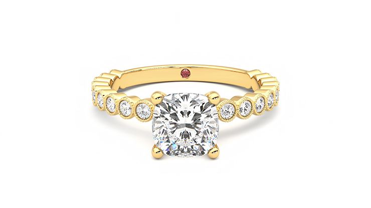 Taylor & Hart Flourish Cushion Engagement Ring 360 degree image 0