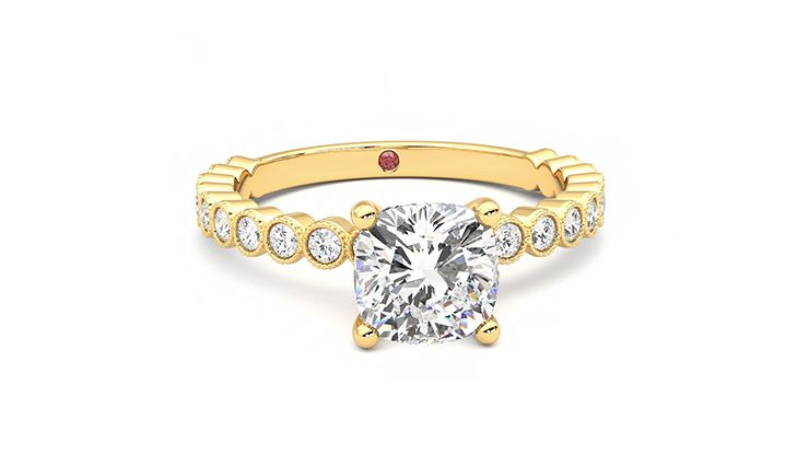 Taylor & Hart Flourish Cushion Engagement Ring 360 degree image 2