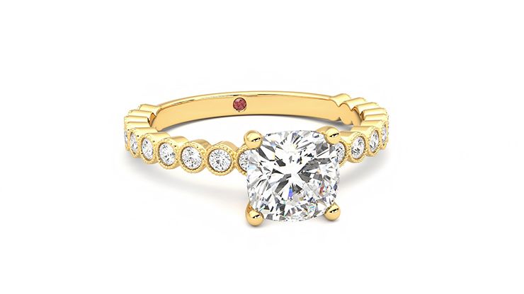 Taylor & Hart Flourish Cushion Engagement Ring 360 degree image 3