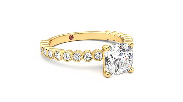 Taylor & Hart Flourish Cushion Engagement Ring 360 degree image 5