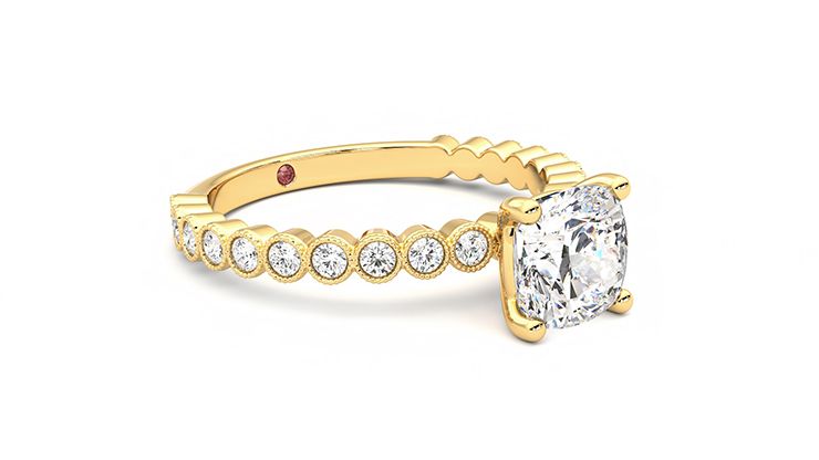 Taylor & Hart Flourish Cushion Engagement Ring 360 degree image 6
