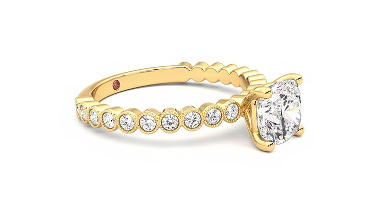 Taylor & Hart Flourish Cushion Engagement Ring 360 degree image 7