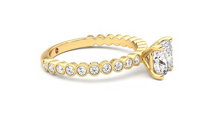 Taylor & Hart Flourish Cushion Engagement Ring 360 degree image 8