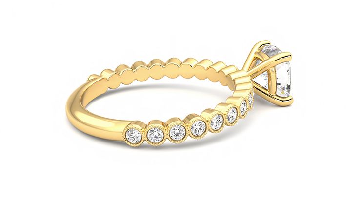 Taylor & Hart Flourish Cushion Engagement Ring 360 degree image 11