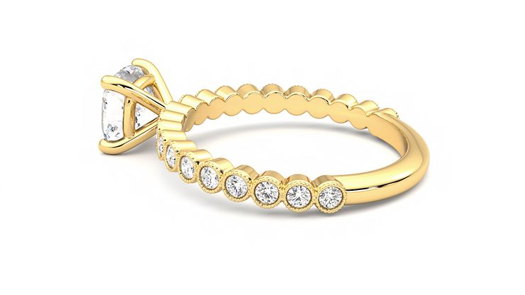 Taylor & Hart Flourish Cushion Engagement Ring 360 degree image 19