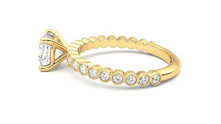 Taylor & Hart Flourish Cushion Engagement Ring 360 degree image 20