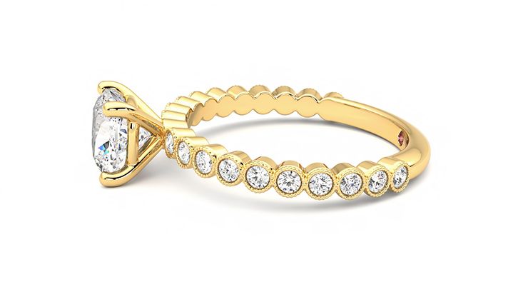 Taylor & Hart Flourish Cushion Engagement Ring 360 degree image 21