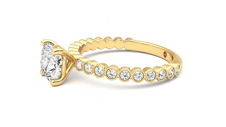 Taylor & Hart Flourish Cushion Engagement Ring 360 degree image 22