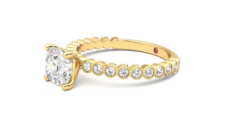 Taylor & Hart Flourish Cushion Engagement Ring 360 degree image 23