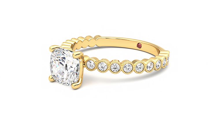 Taylor & Hart Flourish Cushion Engagement Ring 360 degree image 24