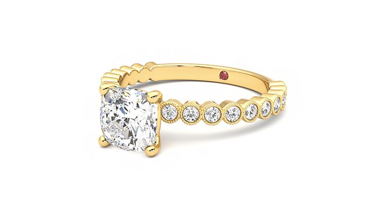Taylor & Hart Flourish Cushion Engagement Ring 360 degree image 25