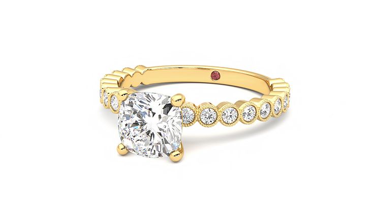 Taylor & Hart Flourish Cushion Engagement Ring 360 degree image 26