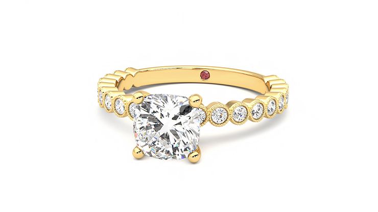 Taylor & Hart Flourish Cushion Engagement Ring 360 degree image 27
