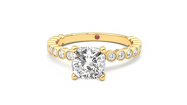 Taylor & Hart Flourish Cushion Engagement Ring 360 degree image 28