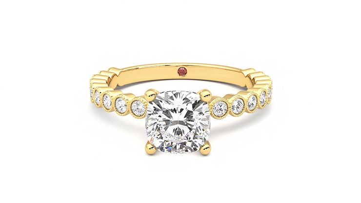 Taylor & Hart Flourish Cushion Engagement Ring 360 degree image 29
