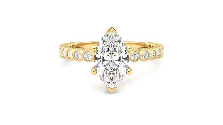 Taylor & Hart Flourish Marquise Engagement Ring 360 detail 01