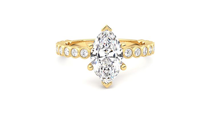 Taylor & Hart Flourish Marquise Engagement Ring 360 degree image 1
