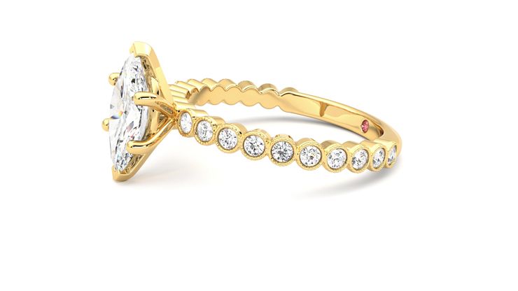 Taylor & Hart Flourish Marquise Engagement Ring 360 degree image 22