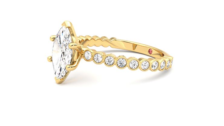 Taylor & Hart Flourish Marquise Engagement Ring 360 degree image 23