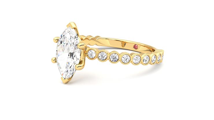 Taylor & Hart Flourish Marquise Engagement Ring 360 degree image 24