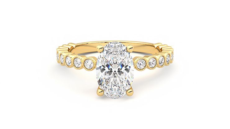 Taylor & Hart Flourish Oval Engagement Ring 360 degree image 0