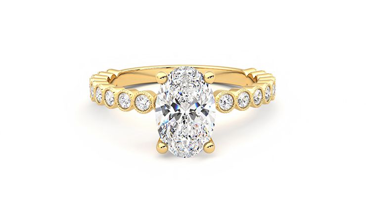 Taylor & Hart Flourish Oval Engagement Ring 360 degree image 1