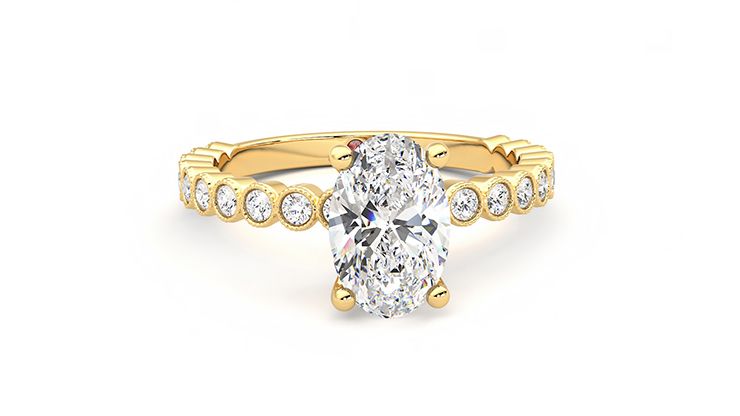 Taylor & Hart Flourish Oval Engagement Ring 360 degree image 2